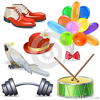 Vector Circus Icons Set 4 Vector Illustration