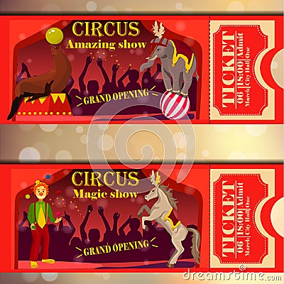Vector circus tickets Vector Illustration