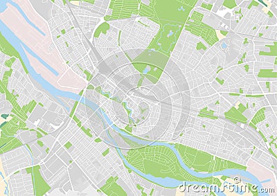 Vector city map of Bremen, Germany Vector Illustration