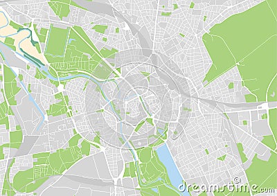 Vector city map of Hannover, Germany Vector Illustration