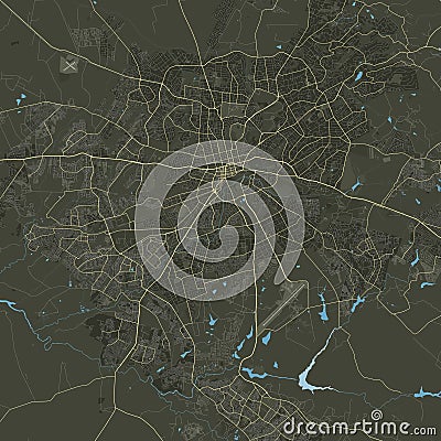 City Map of Harare, Zimbabwe Vector Illustration