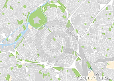 Vector city map of Lille, France Stock Photo