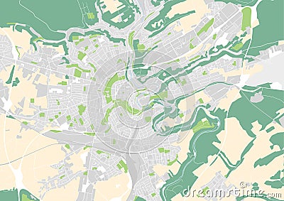 Vector city map of Luxemburg Vector Illustration