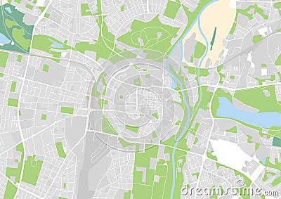 Vector city map of Poznan, Poland Vector Illustration