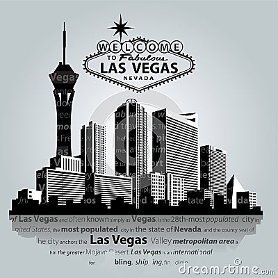 Vector cityscape of Las Vegas Vector Illustration