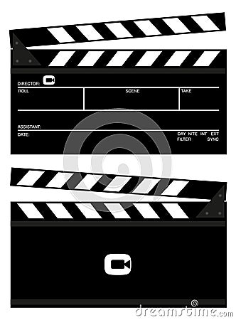 Vector clapboard with shooting details Vector Illustration