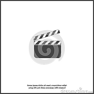 Vector clapper for movie on white isolated background Vector Illustration