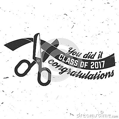 Vector Class of 2017 badge. Vector Illustration