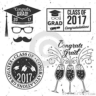 Vector Class of 2017 badge. Vector Illustration