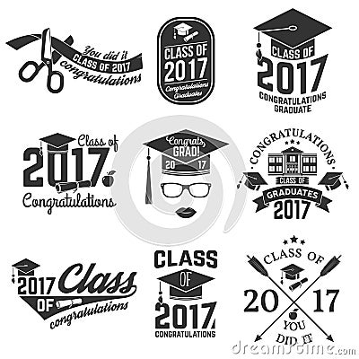 Vector Class of 2017 badge. Vector Illustration