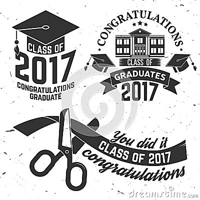 Vector Class of 2017 badge. Vector Illustration