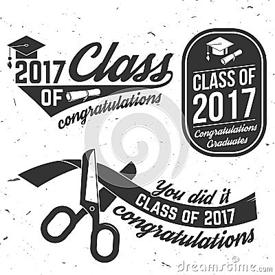 Vector Class of 2017 badge. Vector Illustration