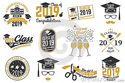 Vector Class of 2019 badge. Vector Illustration