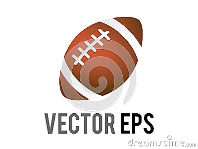 Vector classic brown american football or rugby game ball icon Vector Illustration