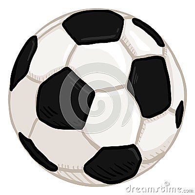 Vector Classic Cartoon Ball for Soccer. European Football Vector Illustration