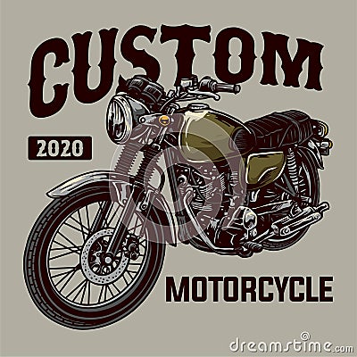 Vector of classic custom motorcycle badge Vector Illustration