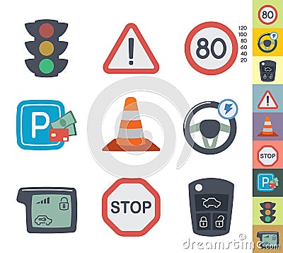 Vector clean icons set Vector Illustration