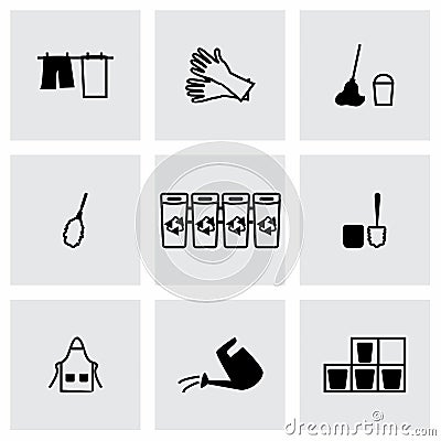 Vector Cleaning icon set Vector Illustration