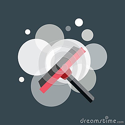 Vector cleaning window brush icon work equipment illustration. Vector Illustration