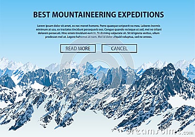 Vector climbing and mountaineering background theme, Trekking, hiking, and mountaineering illustration. Extreme travel concept Vector Illustration