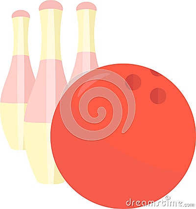 Bowling Pins and Ball Vector Clip Art Graphic Design Vector Illustration