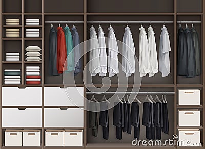 Vector Cloakroom closet Vector Illustration