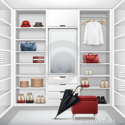 Vector Cloakroom closet Vector Illustration