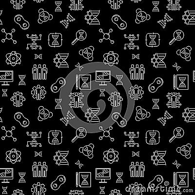 Vector Cloning concept dark outline seamless pattern Vector Illustration