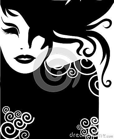 Vector closeup portrait of woman Vector Illustration