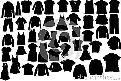 Vector clothes silhouettes Vector Illustration