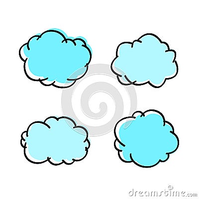 Vector cloud hand-drawn Vector Illustration