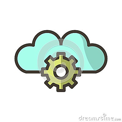 Vector Cloud Settings Icon For Personal And Commercial Use Stock Photo