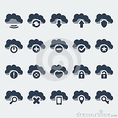 Vector cloud technologies icons set Vector Illustration