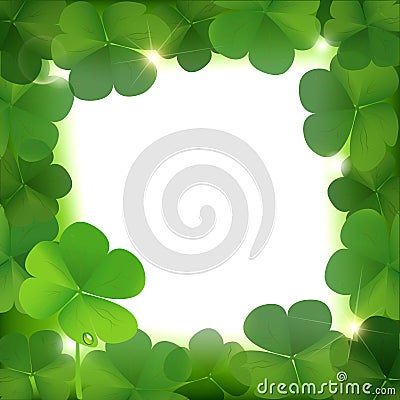 Vector clover leafs border Vector Illustration