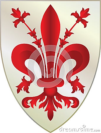 Coat of arms of Florence, Italy Vector Illustration