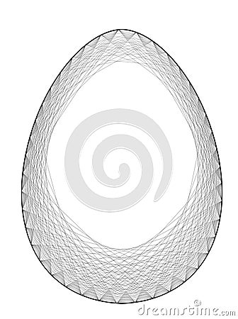 Vector Cobweb Op Art Egg Shape - Generative Art Network Concept Openwork Abstract Template Vector Illustration