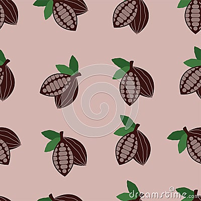 Vector cocoa seamless background pattern Vector Illustration