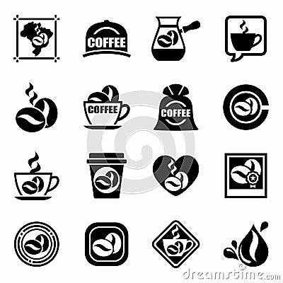 Vector Coffe icon set Vector Illustration