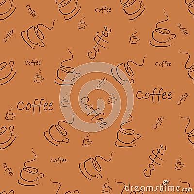 Vector coffee cup seamless pattern Vector Illustration