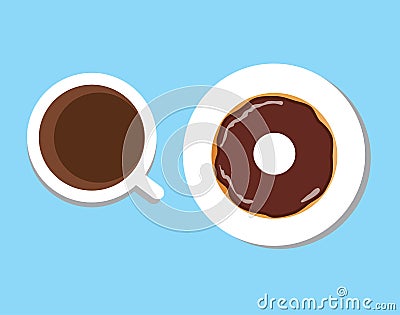 Vector coffee donut Vector Illustration