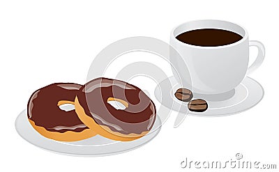 Vector coffee donut Vector Illustration