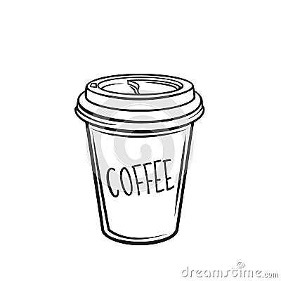Coffee drink disposable paper cup Vector Illustration