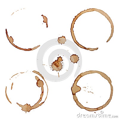 Vector Coffee Stain Rings Set Vector Illustration