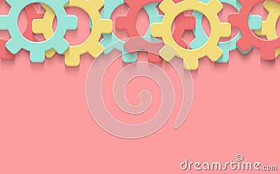 Vector cogs gear colorful art background. Technology clipart Vector Illustration