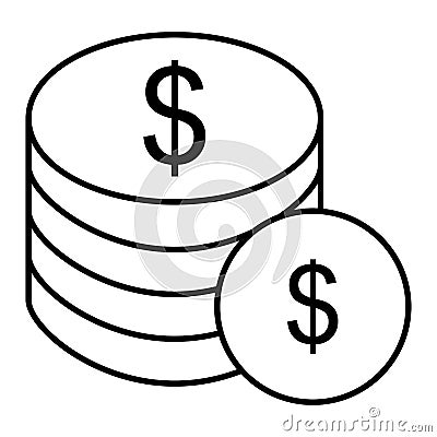 Vector Coins Outline Icon Design Vector Illustration