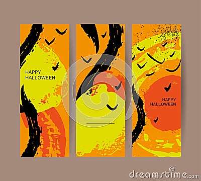 Vector collection of abstract creative stroke cards. Vector Illustration