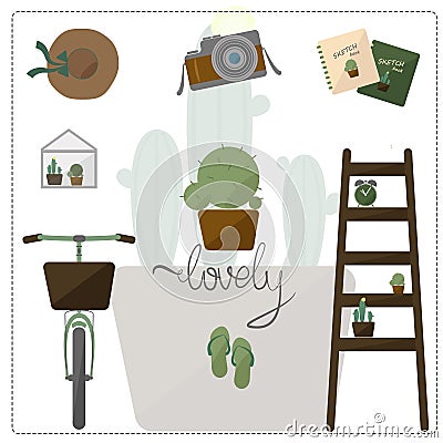 Vector collection of cactus style Vector Illustration