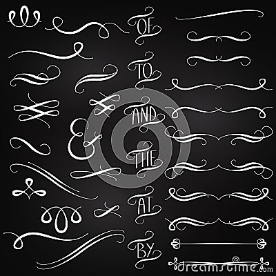 Vector Collection of Chalkboard Style Decorations Vector Illustration