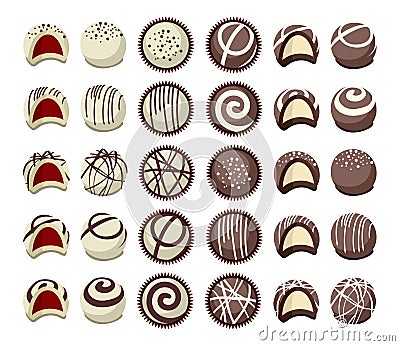 Vector collection of chocolate candies Vector Illustration