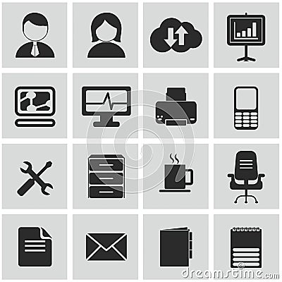 Vector collection of colorful flat business and finance icons. Vector Illustration